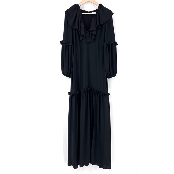 Amanda Uprichard maxi dress long sleeve ruffle size S - Picture 2 of 8